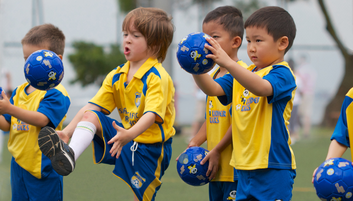 Soccer classes at Stanley Ho Sports Centre, Pok Fu Lam, Hong Kong